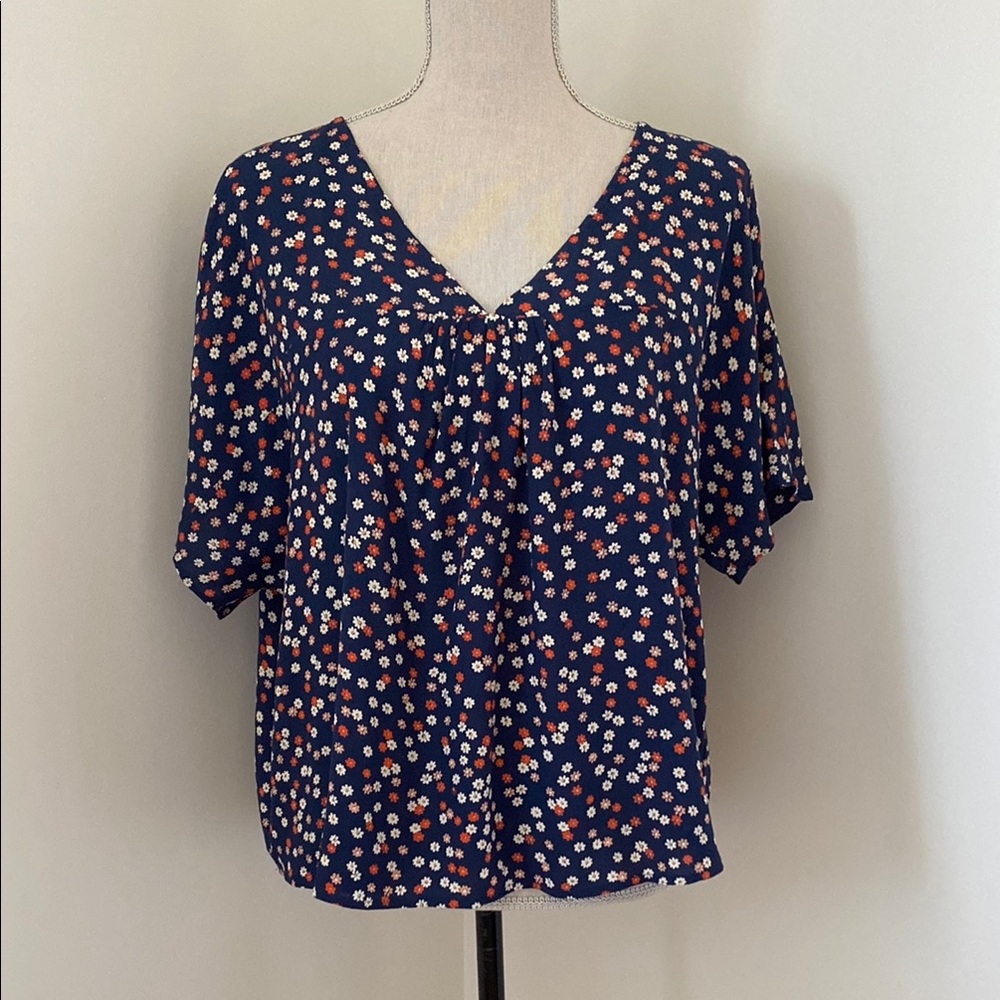 Madewell Floral Navy Women's Top